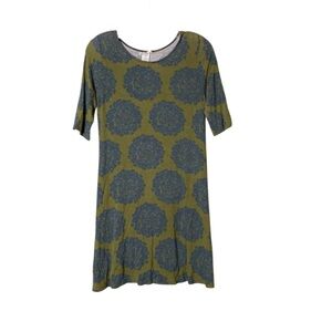 🌵Live Happy Natural Life Green/Blue T-Shirt Dress S🌵